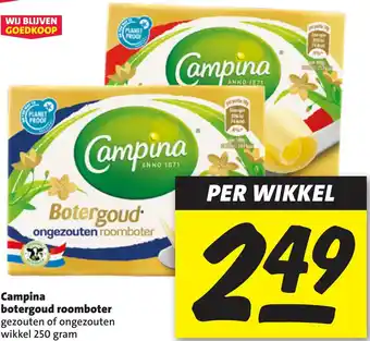 Nettorama Campina botergoud roomboter aanbieding
