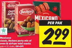 Nettorama Mexicano classic, Beckers party mix of oven & airfryer mini snacks aanbieding