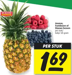 Boni Ananas, frambozen of blauwe bessen aanbieding