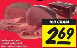 Boni Jambon serrano, rosbief naturel of luxe runderrookvlees aanbieding