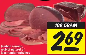 Boni Jambon serrano, rosbief naturel of luxe runderrookvlees aanbieding
