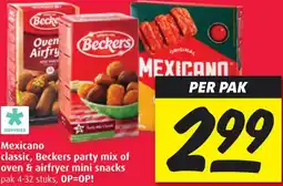 Boni Mexicano classic, Beckers party mix of oven & airfryer mini snacks aanbieding