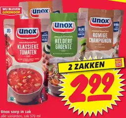 Boni Unox soep in zak aanbieding
