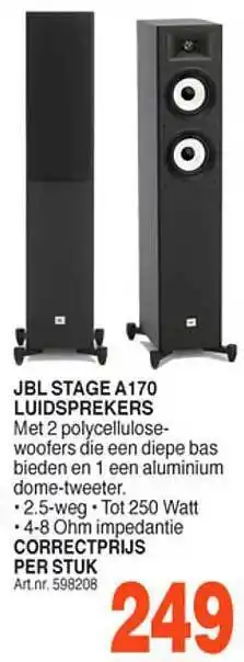 Correct Jbl stage a170 luidsprekers aanbieding