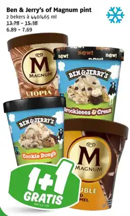 Poiesz Ben & Jerry's of Magnum pint aanbieding