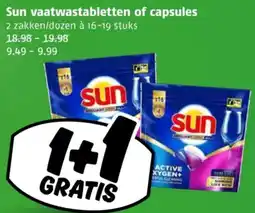 Poiesz Sun vaatwastabletten of capsules aanbieding