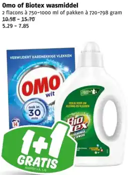 Poiesz Omo of Biotex wasmiddel aanbieding