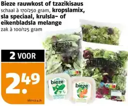 Poiesz Bieze rauwkost of tzazikisaus, kropslamix, sla speciaal, krulsla of eikenbladsla melange aanbieding