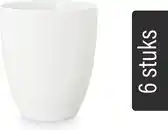 Bol.com vtwonen Mokken zonder Oor - Set van 6 - Wit - Porselein - 250 ml aanbieding