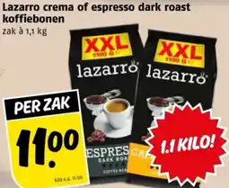 Poiesz Lazarro crema of espresso dark roast koffiebonen aanbieding