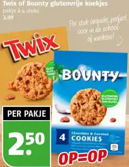 Poiesz Twix of Bounty glutenvrije koekjes aanbieding