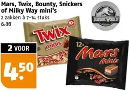 Poiesz Mars, Twix, Bounty, Snickers of Milky Way mini's aanbieding