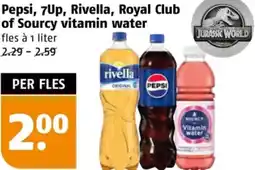 Poiesz Pepsi, 7Up, Rivella, Royal Club of Sourcy vitamin water aanbieding