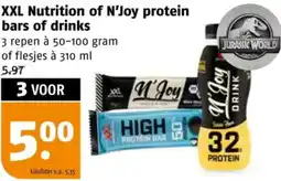 Poiesz XXL Nutrition of N'Joy protein bars of drinks aanbieding