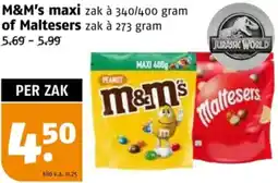 Poiesz M&M's maxi of Maltesers aanbieding