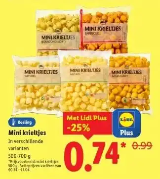 Lidl Koeling Mini krieltjes aanbieding