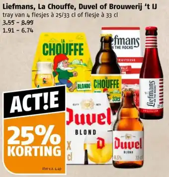 Poiesz Liefmans, La Chouffe, Duvel of Brouwerij 't IJ aanbieding