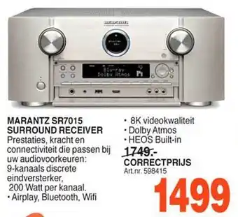 Correct Marantz sr7015 surrong receiver aanbieding