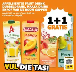Coop Appelsientje fruit drink dubbeldrank, maaza drink en/of van de boom sappen aanbieding