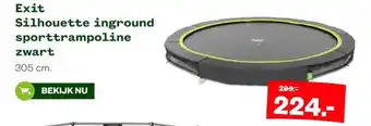 Welkoop Exit Silhouette inground sporttrampoline zwart aanbieding