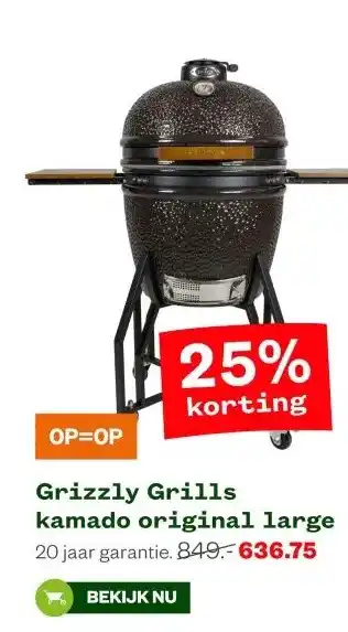 Welkoop Grizzly Grills kamado original large aanbieding