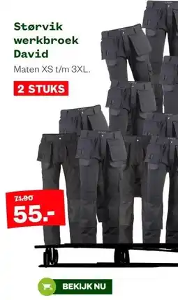 Welkoop Størvik werkbroek David aanbieding