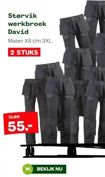 Welkoop Størvik werkbroek David aanbieding
