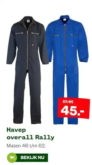 Welkoop Havep overall Rally aanbieding