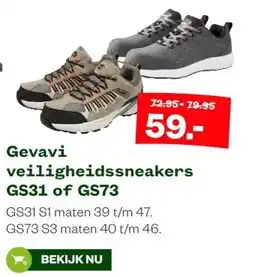 Welkoop Gevavi veiligheidssneakers GS31 of GS73 aanbieding
