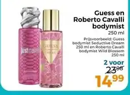 Trekpleister Guess en Roberto Cavalli bodymist aanbieding