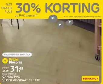 Praxis CANDO PVC VLOER VISGRAAT CREATE aanbieding