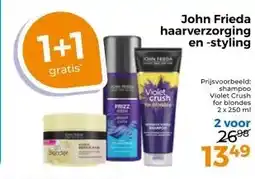 Trekpleister John Frieda haarverzorging en -styling aanbieding