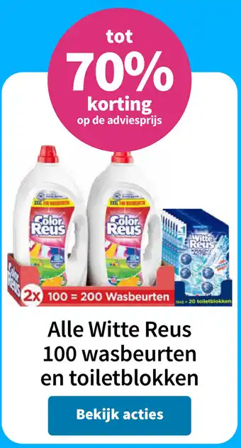 Plein.nl Alle Witte Reus 100 wasbeurten en toiletblokken aanbieding