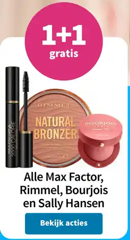 Plein.nl Alle Max Factor, Rimmel, Bourjois en Sally Hansen aanbieding