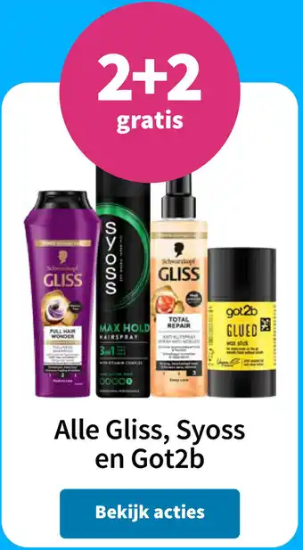Plein.nl Alle Gliss, Syoss en Got2b aanbieding