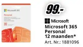 MediaMarkt Microsoft 365 Personal 12 maanden aanbieding