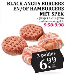 Coop Black angus burgers en/of hamburgers met spek aanbieding