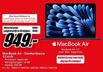 MediaMarkt MacBook Air Donkerblauw aanbieding