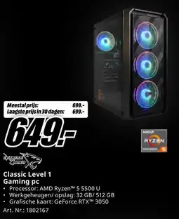 MediaMarkt Classic Level 1 Gaming pc aanbieding