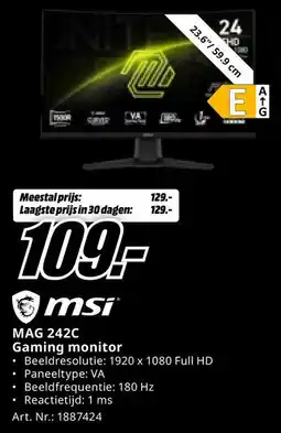MediaMarkt MAG 242C Gaming monitor aanbieding