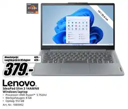 MediaMarkt Lenovo IdeaPad Slim 3 14AMN8 Windows laptop aanbieding