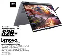 MediaMarkt Lenovo IdeaPad 5 2-in-1 16AKP10 Windows CoPilot+ laptop aanbieding
