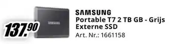 MediaMarkt Samsung Portable T7 2 TB GB Grijs Externe SSD aanbieding