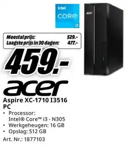MediaMarkt Acer Aspire XC-1710 I3516 PC aanbieding