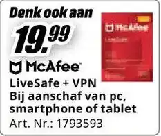 MediaMarkt McAfee LiveSafe + VPN Bij aanschaf van pc, smartphone of tablet aanbieding