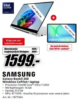 MediaMarkt Samsung Galaxy Book5 360 Windows CoPilot+ laptop aanbieding