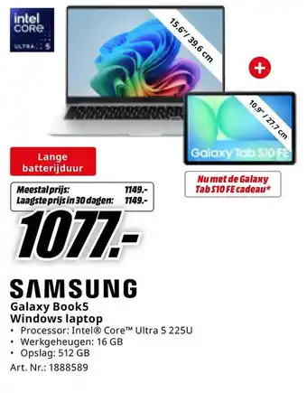 MediaMarkt Samsung Galaxy Book5 Windows laptop aanbieding