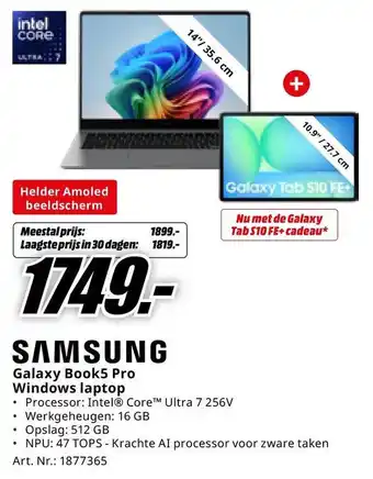 MediaMarkt Samsung Galaxy Book5 Pro Windows laptop aanbieding