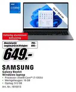 MediaMarkt Samsung Galaxy Book4 Windows laptop aanbieding