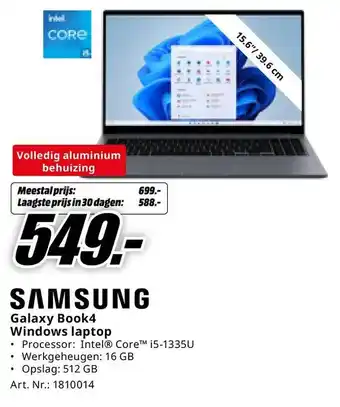 MediaMarkt Samsung Galaxy Book4 Windows laptop aanbieding